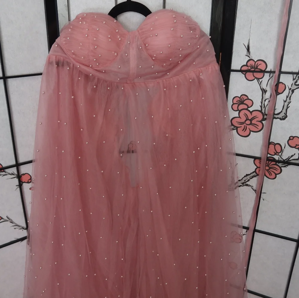 Flowy Pink Maternity Photo Shoot Dress Size XL - Picture 2 of 13